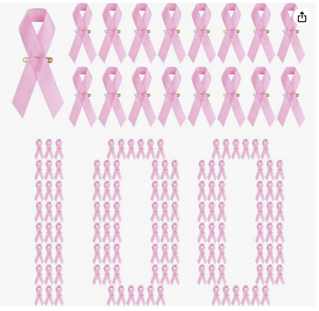 Breast Cancer Awareness Accessories, Breast Cancer Awareness Pins, Official Hope Ribbon Satin Pins Breast Cancer Lapel Brooches Safety Pins Gifts for Fundraising Campaign Event Supplies